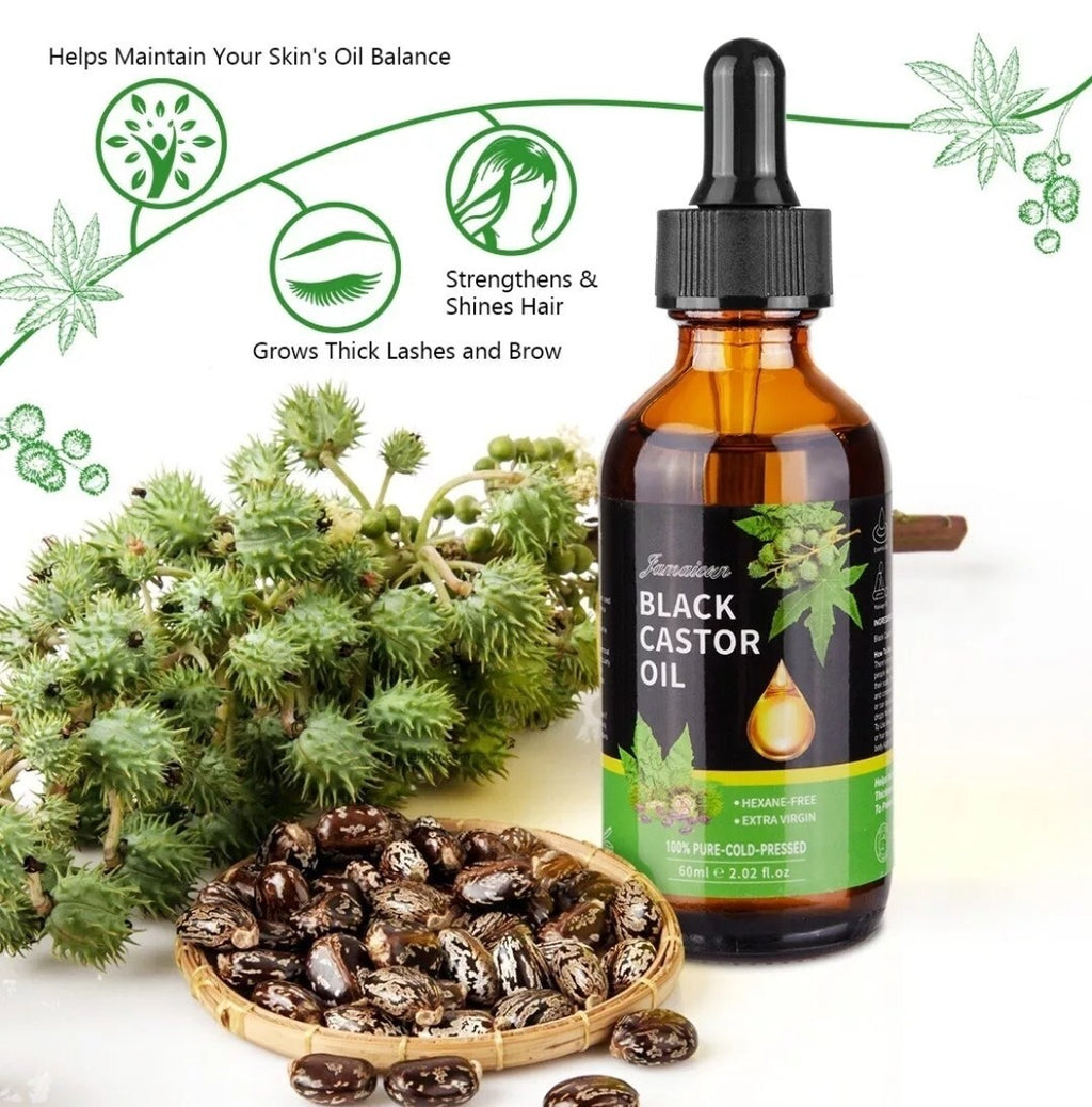 2 Jamaican Black Castor Oil Hexane-Free 100% Pure Cold-Pressed 2.02 oz. Ex.20267