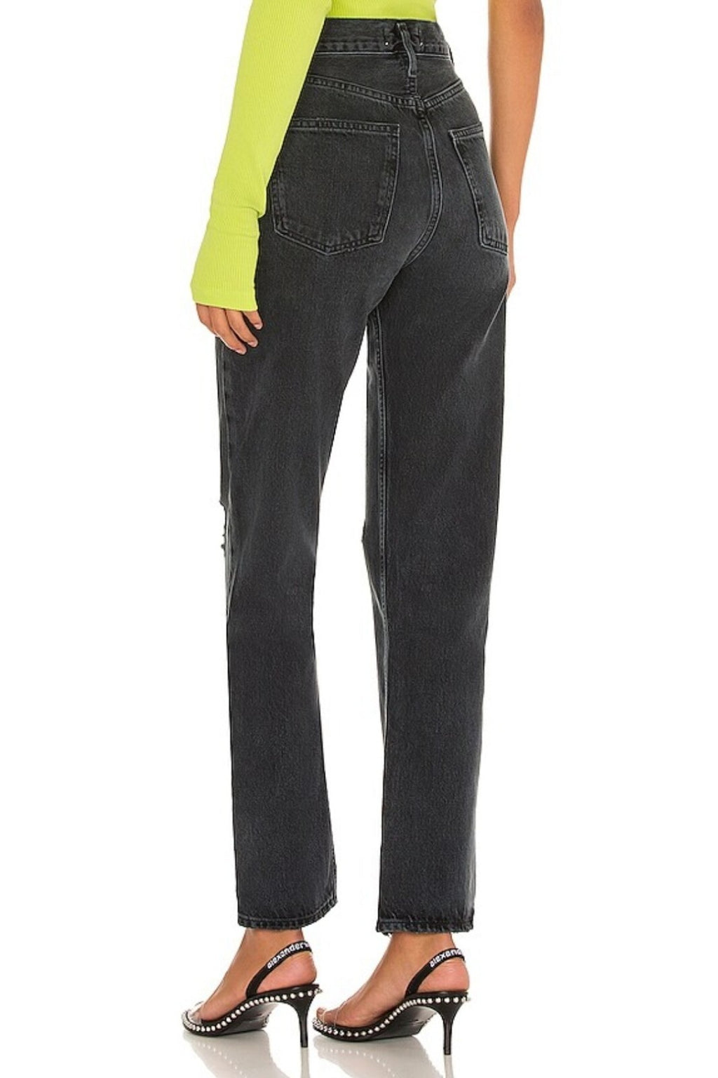 NWT Agolde 90's Pinch Waist High Rise Straight Black Jeans In Howl Sz 27 4 90s 2