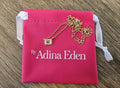 By Adina Eden Gold Pave Outlined Baguette Solitaire Pendent Necklace NIP0
