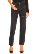 AGOLDE Womens Lana Mid Rise Vintage Straight Jeans Sz 27 ( Black) Descent 0