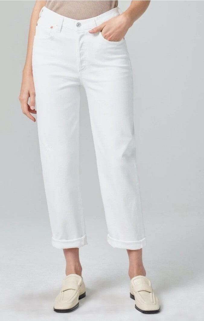 Citizens of Humanity Dylan Rolled Crop Jeans in Hereafter Sz 27 White COH 0