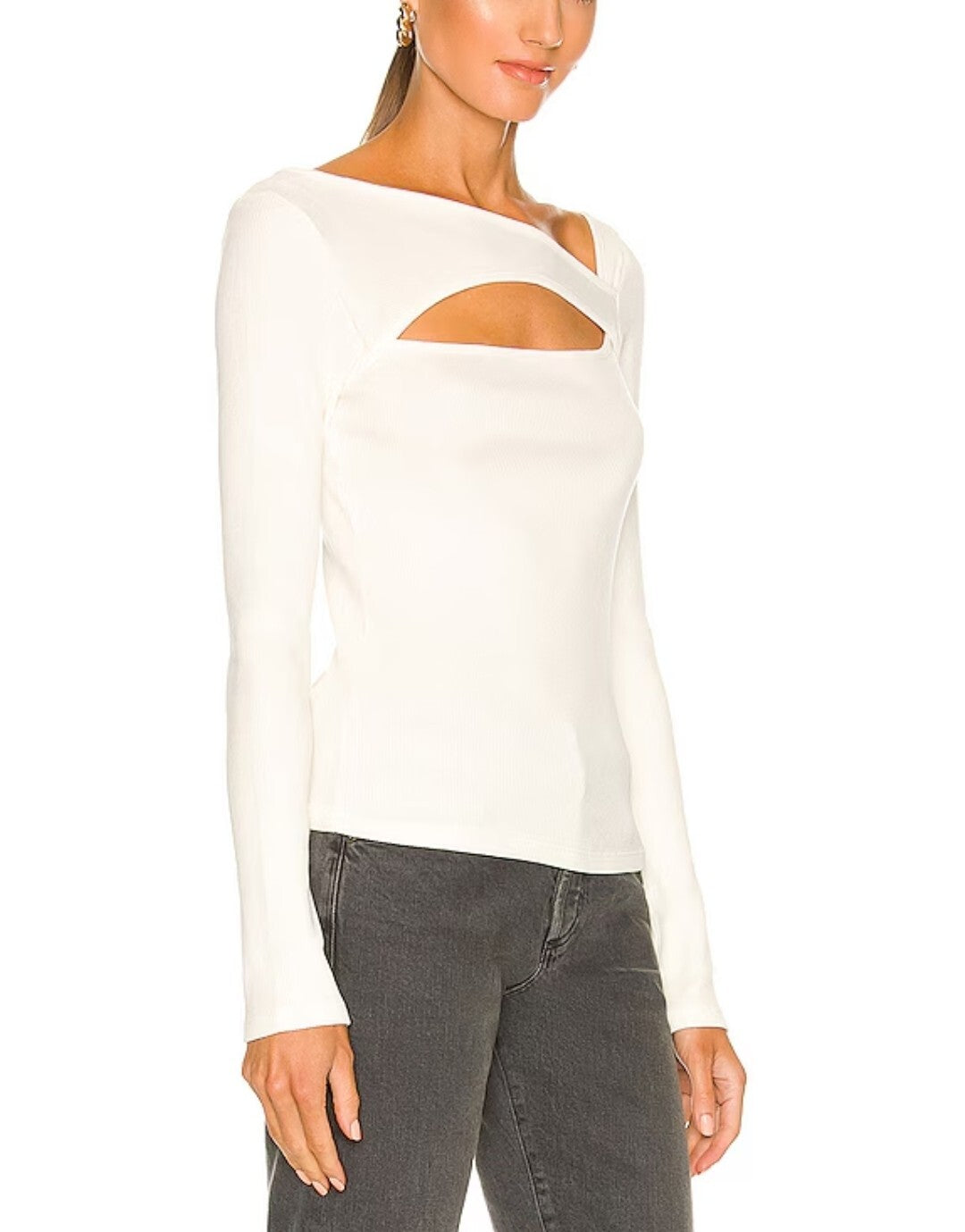 NWT Citizens of Humanity Iris LS Cut Out Top Black Sz Small COH Anthropologie 1