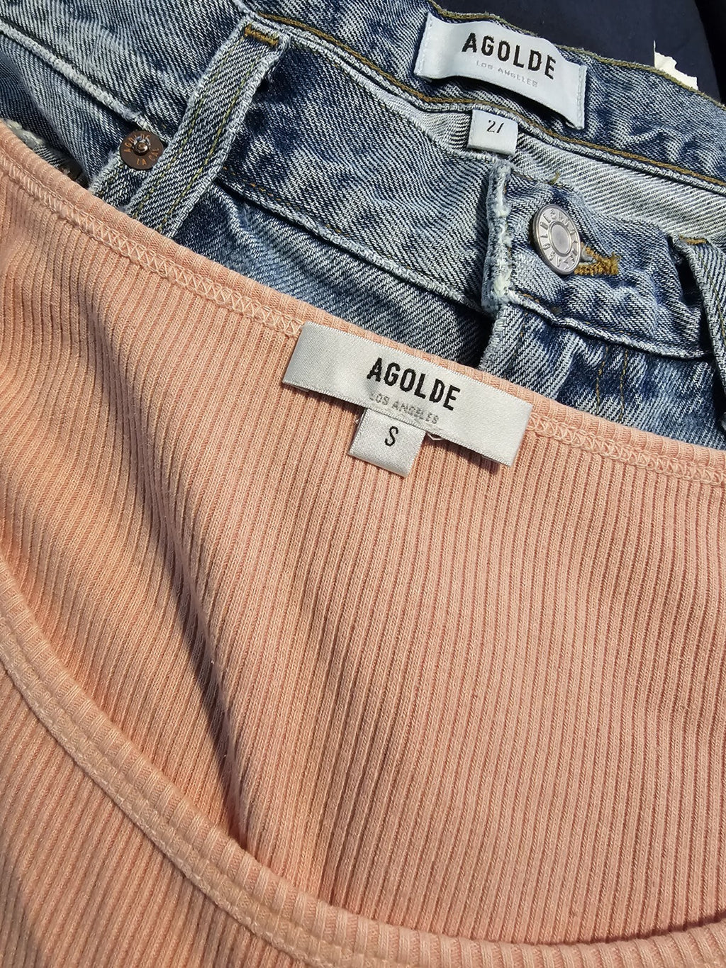 NWT Agolde Full Outfit Lot Low Rise Boot Cut Jeans Sz 27 & Ridley Top Sz Sm 4