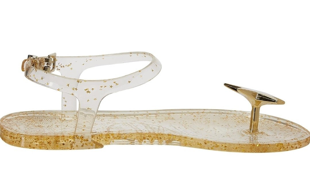 Katy Perry The Geli Gold Star Jelly Ankle Strap Sandals Thongs Women’s Size US 55