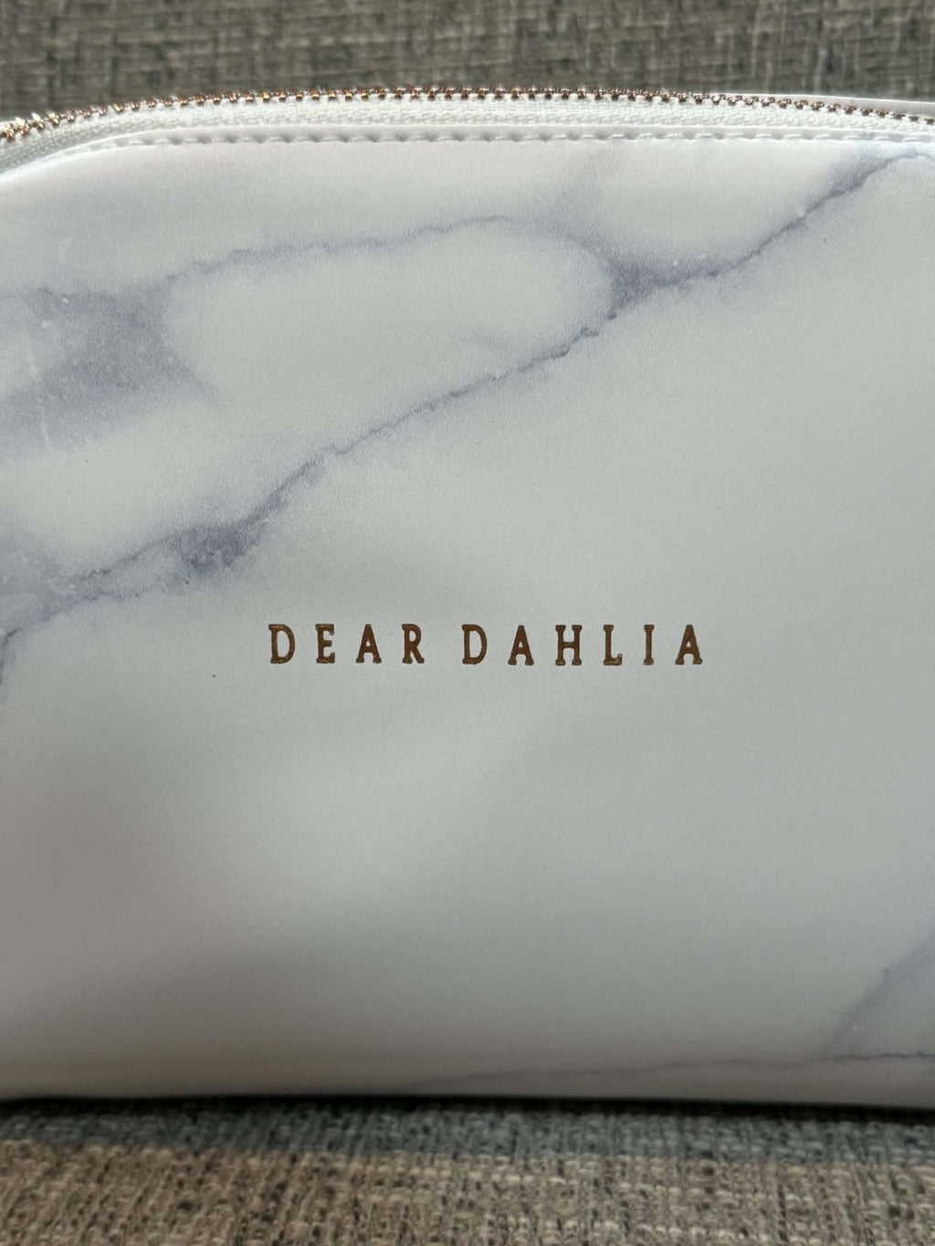 Dear Dahlia Marble Makeup Cosmetic Bag Travel Pouch w/ Matching Hand Mirror Rare7