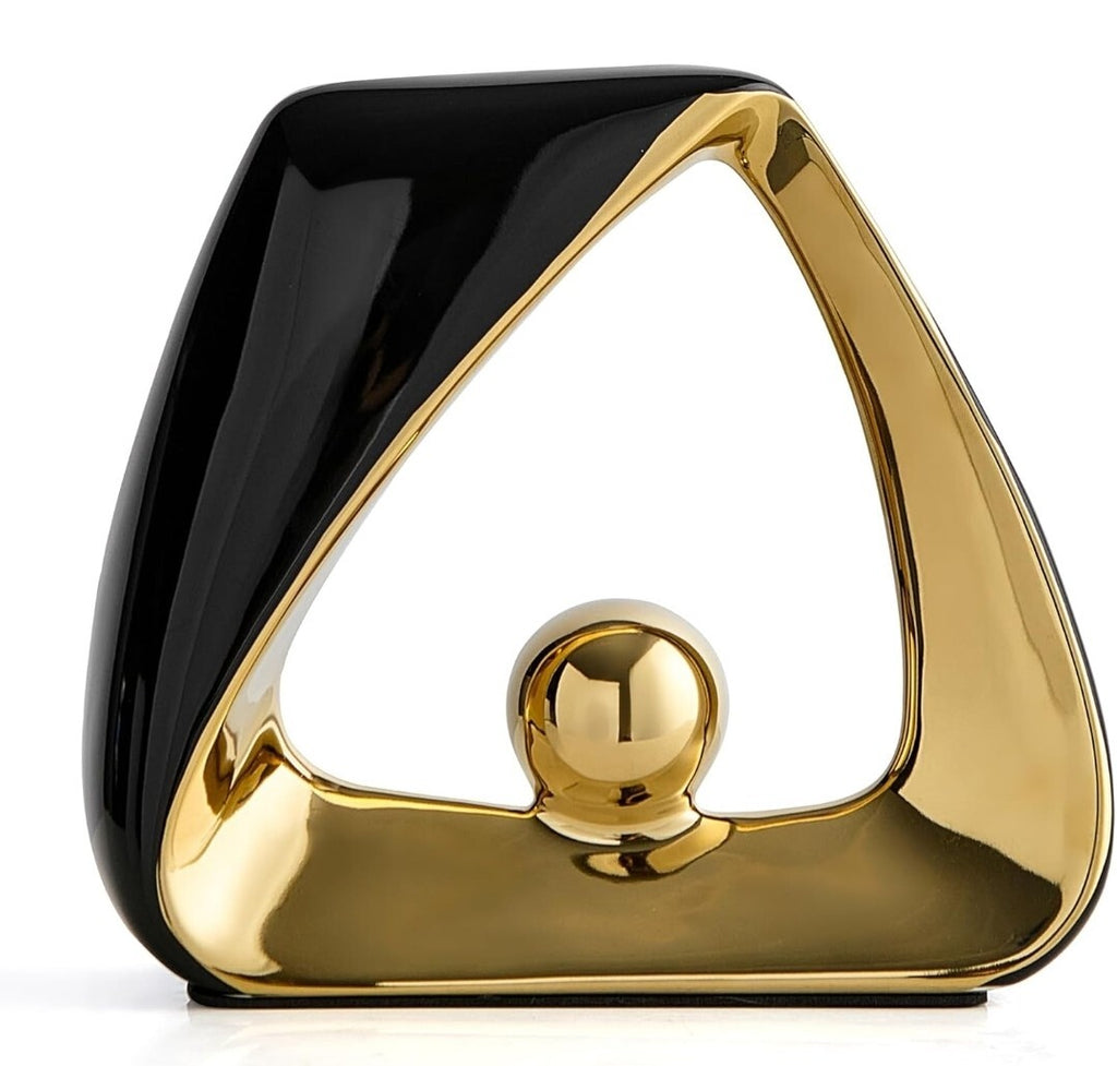 Abstract Gold & Black Decorative Sculpture Art Deco 80's Vibe Modern Piece 1