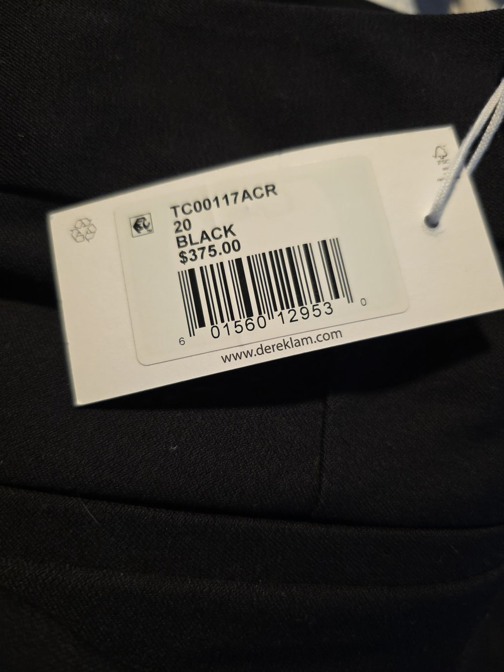 NWT DEREK LAM 10 CROSBY BLACK FLARE SLIT FRONT PANTS SIZE 20 $3755