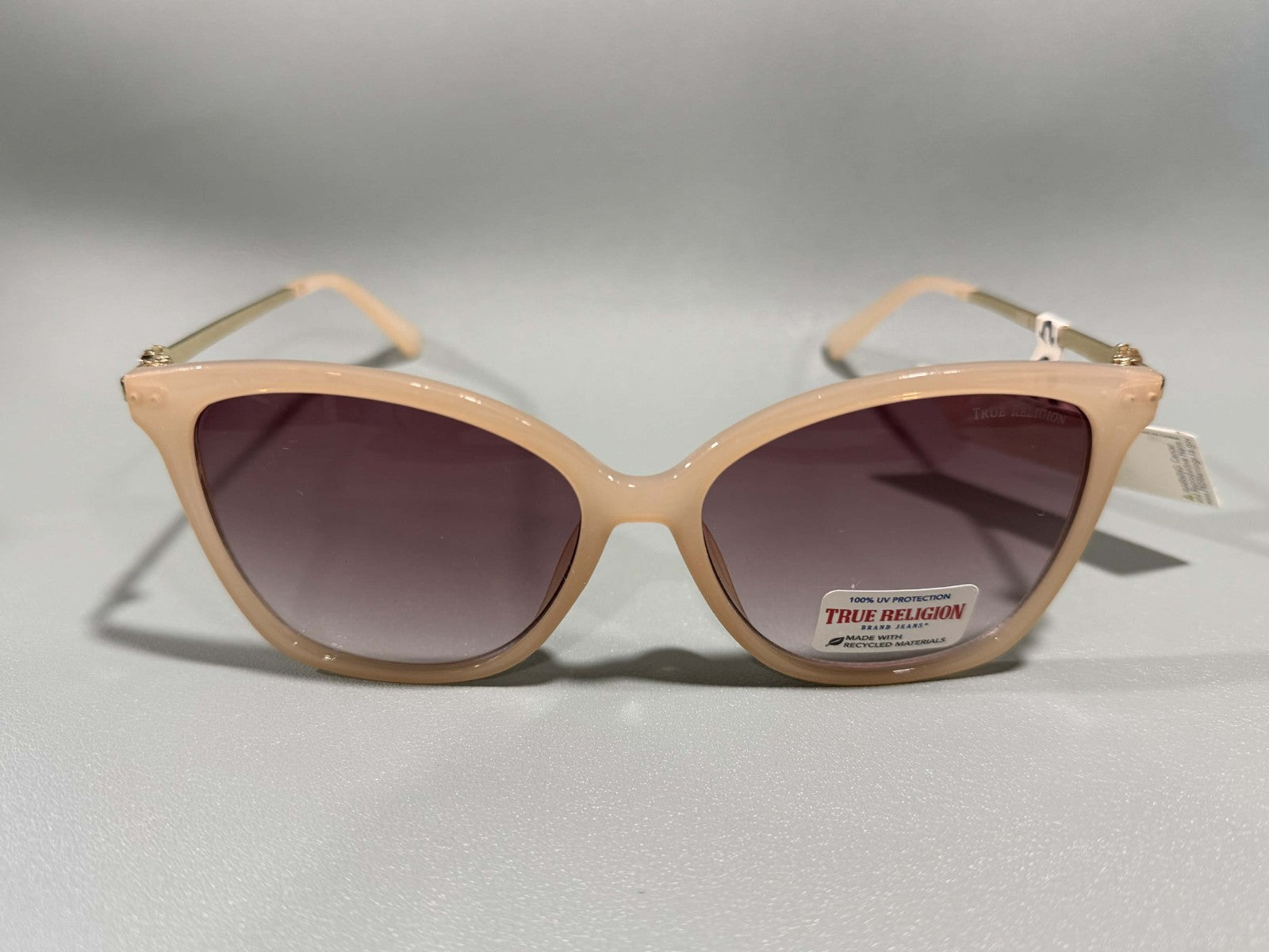 New Original TRUE RELIGION Cat Eye Sunglasses Tinted / Gold Accent TR931030
