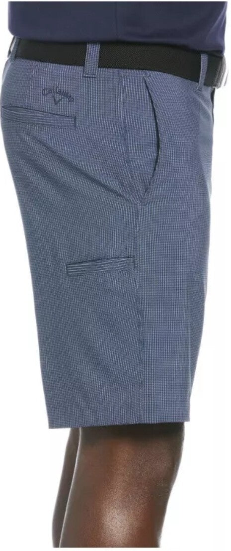 NWT Callaway  Mens Size 42  Golf Shorts Blue Diamonds W Strech Active Waistband 2