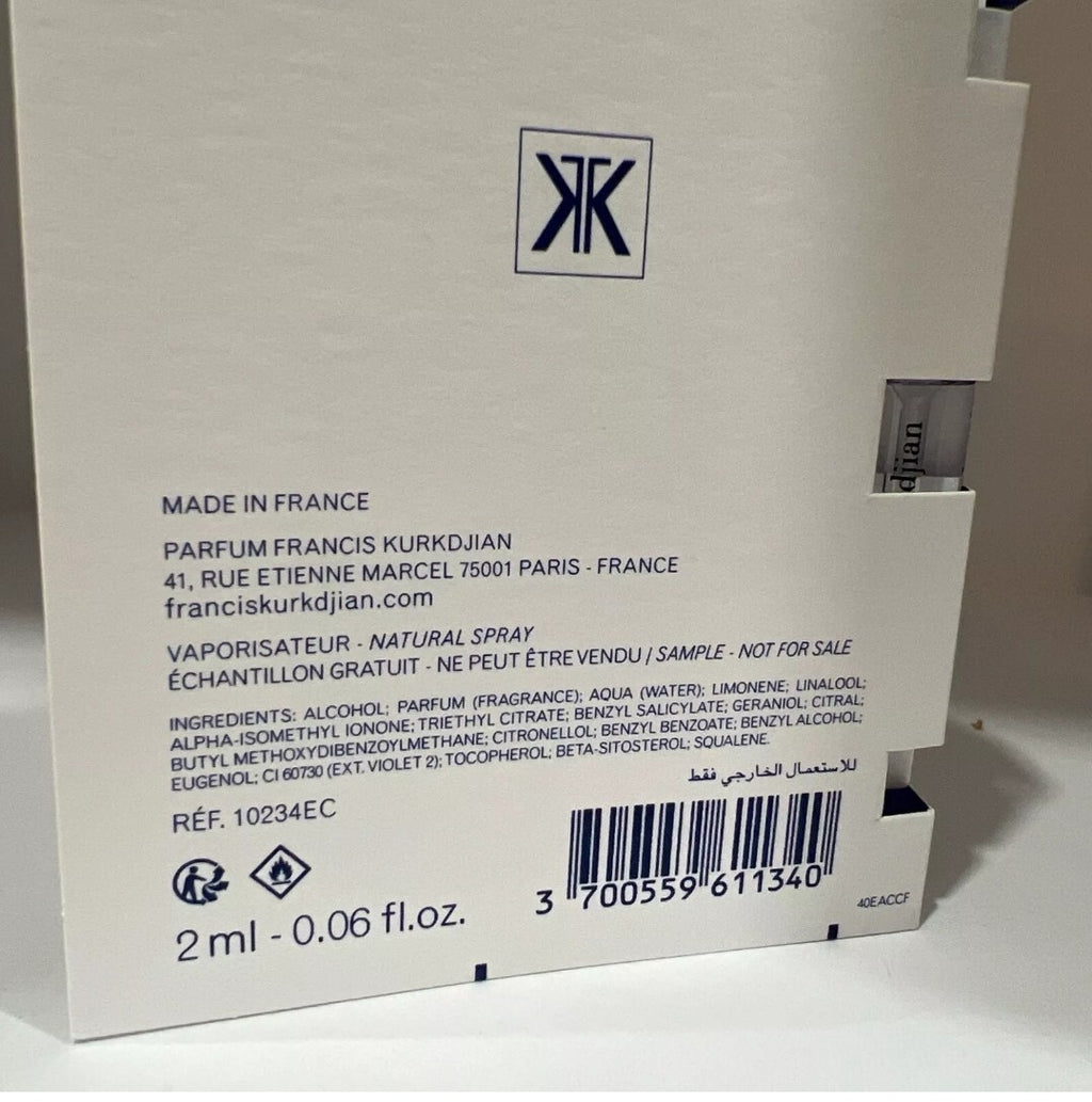Maison Francis Kurkdjian Paris Perfume Samples 0.06 oz. / 2 ml New Aqua Celestia2