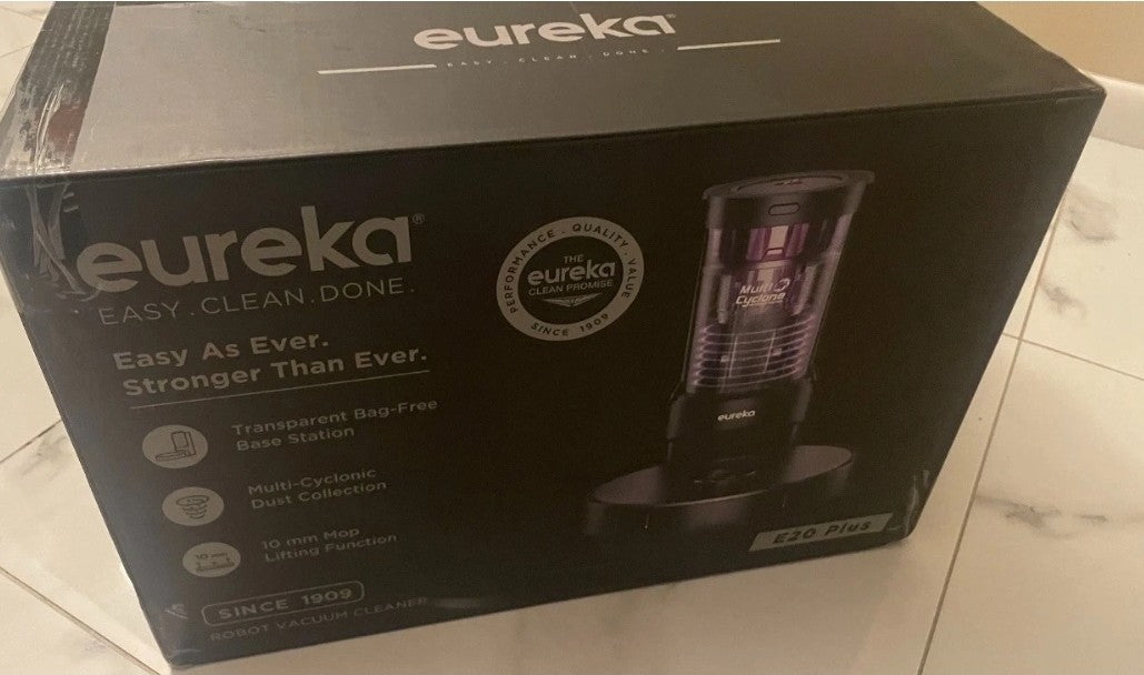 EUREKA E20 PLUS ROBOT VACUUM WITH BAGLESS SELF EMPTYING STATION, ROBOTIC  BLACK1