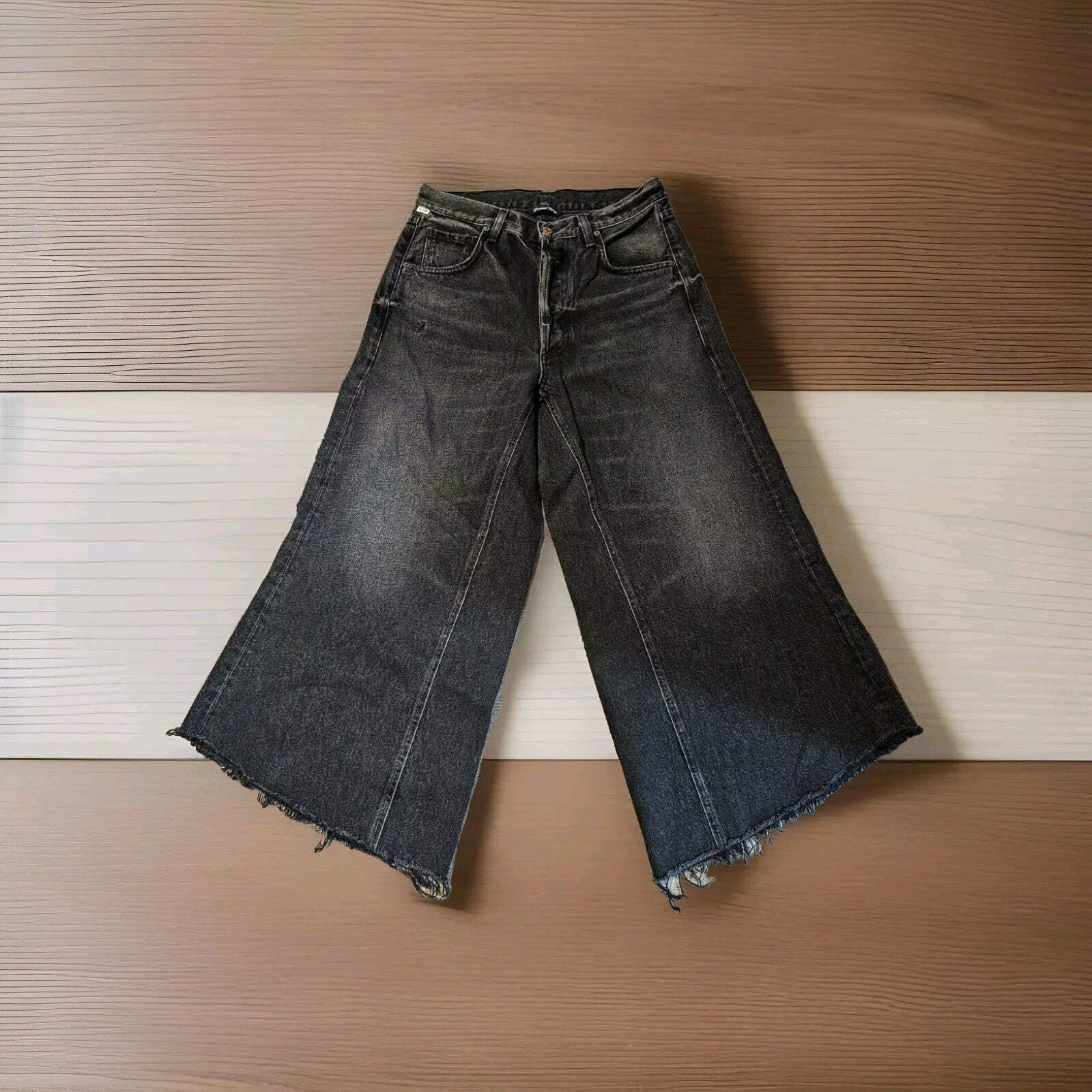 NWOT Citizens of Humanity Tessa High-Rise Culotte Jeans Washed Blk Sz 270