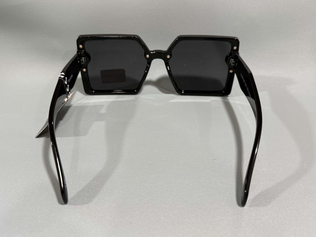 New Original TRUE RELIGION Square Sunglasses Mirrored Black TR TR57233 NWT 90's1