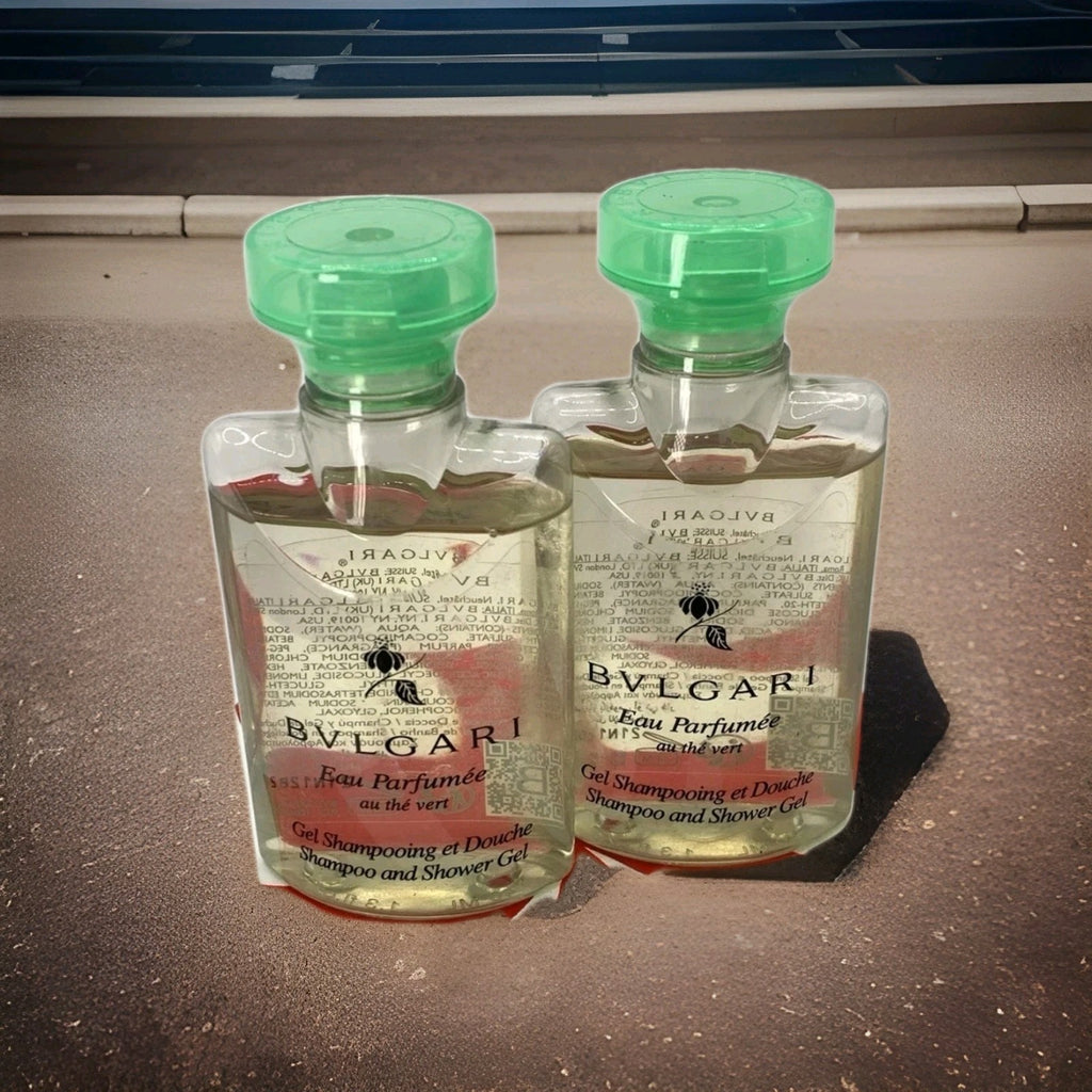 Lot of 2: BVLGARI Eau Parfumée au Thé Vert Shampoo & Shower Gel 40ml BN No Box0