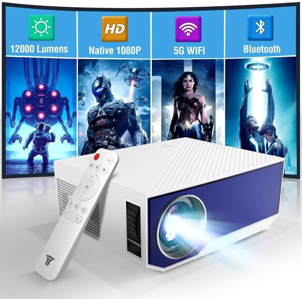 New Projector Wielio 1080P 12000 Lumen 4K Portable Home Video Wifi & Bluetooth0