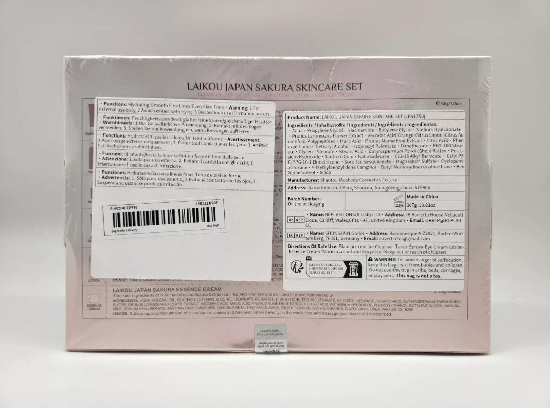Laikou Japan Sakura Skincare Set Of 6 Blossom Beauty (New)2