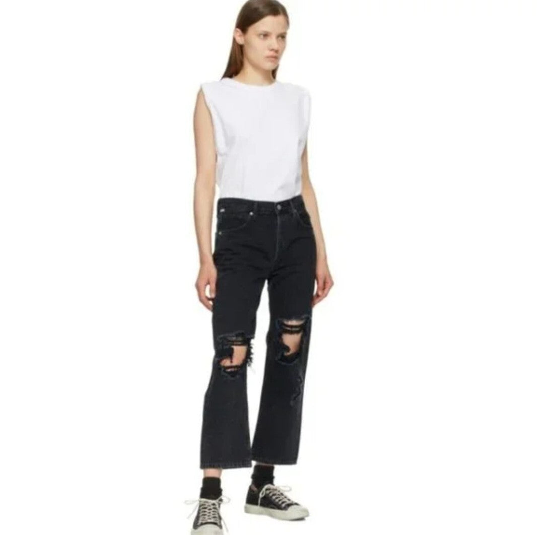 Citizens of Humanity Emery Crop Relaxed Straight High Rise Jeans Size 27 Sz 4 3