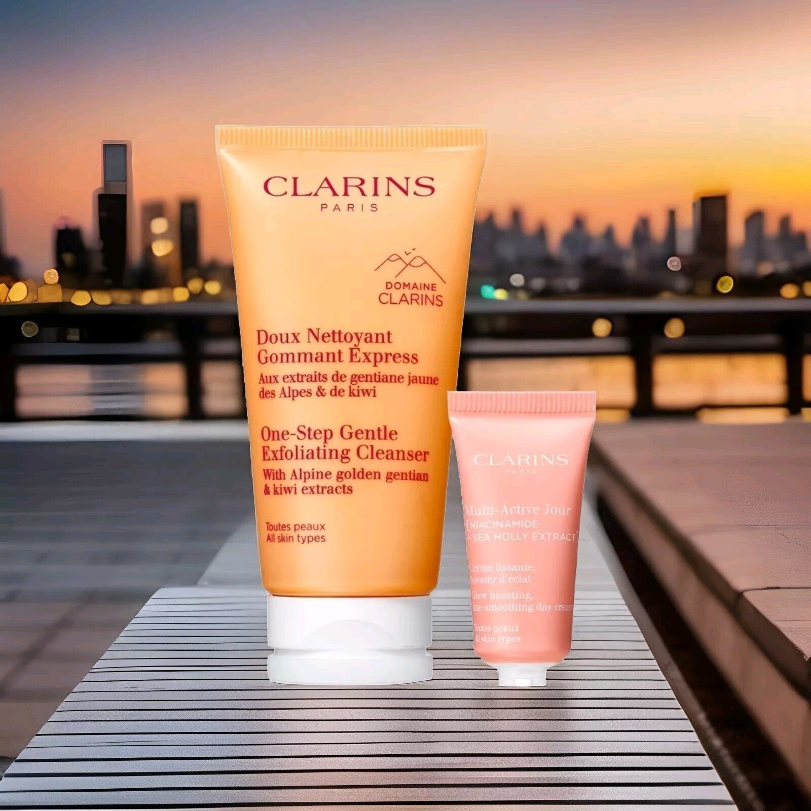 Clarins Polish,  Glow & Go Gift Set Cleanser & Day Cream - MINI SET 1