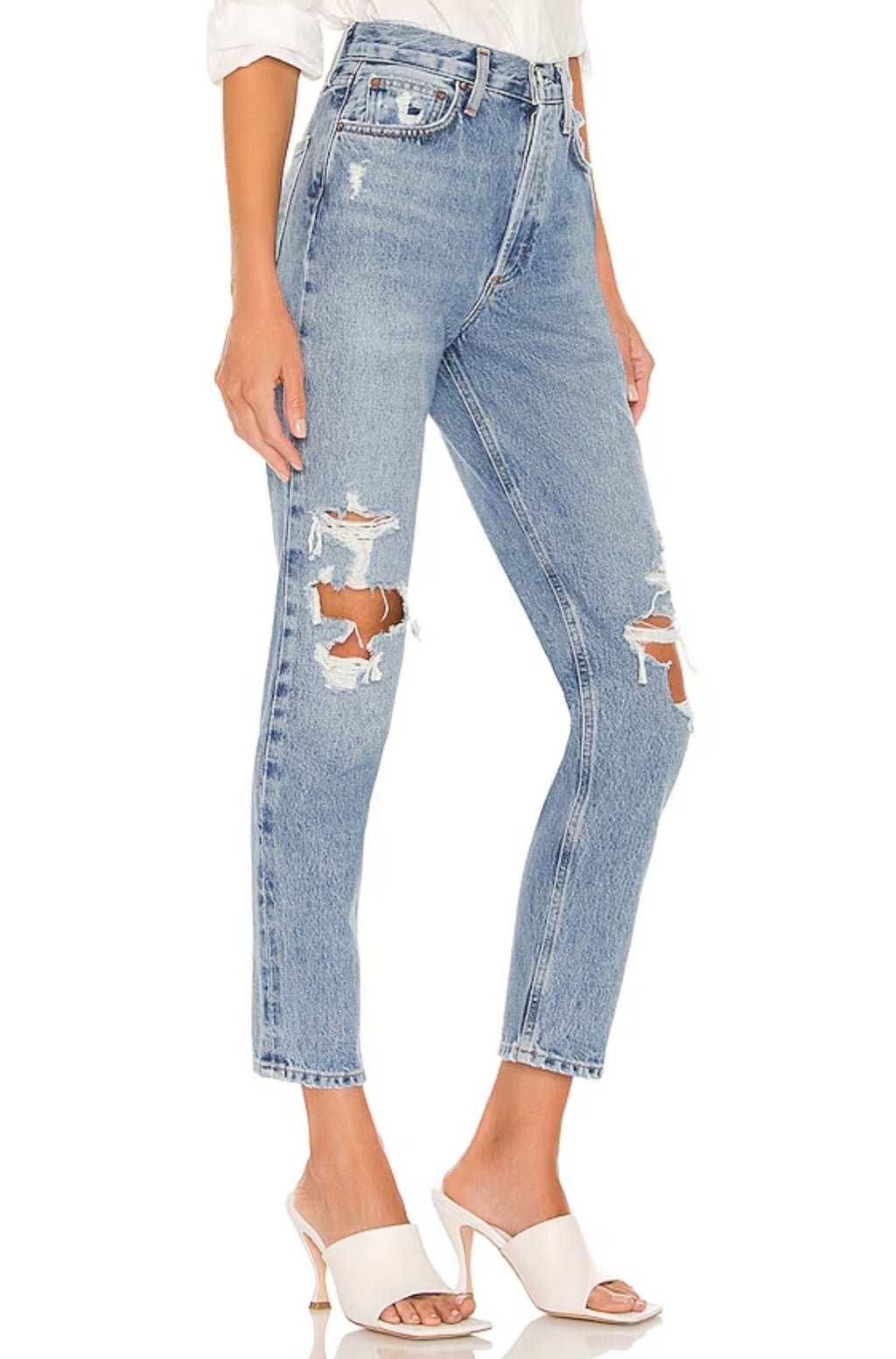Nwt Agolde Fen High Rise Taper Jeans sz 27 in Wander Organic Denim Mom 1