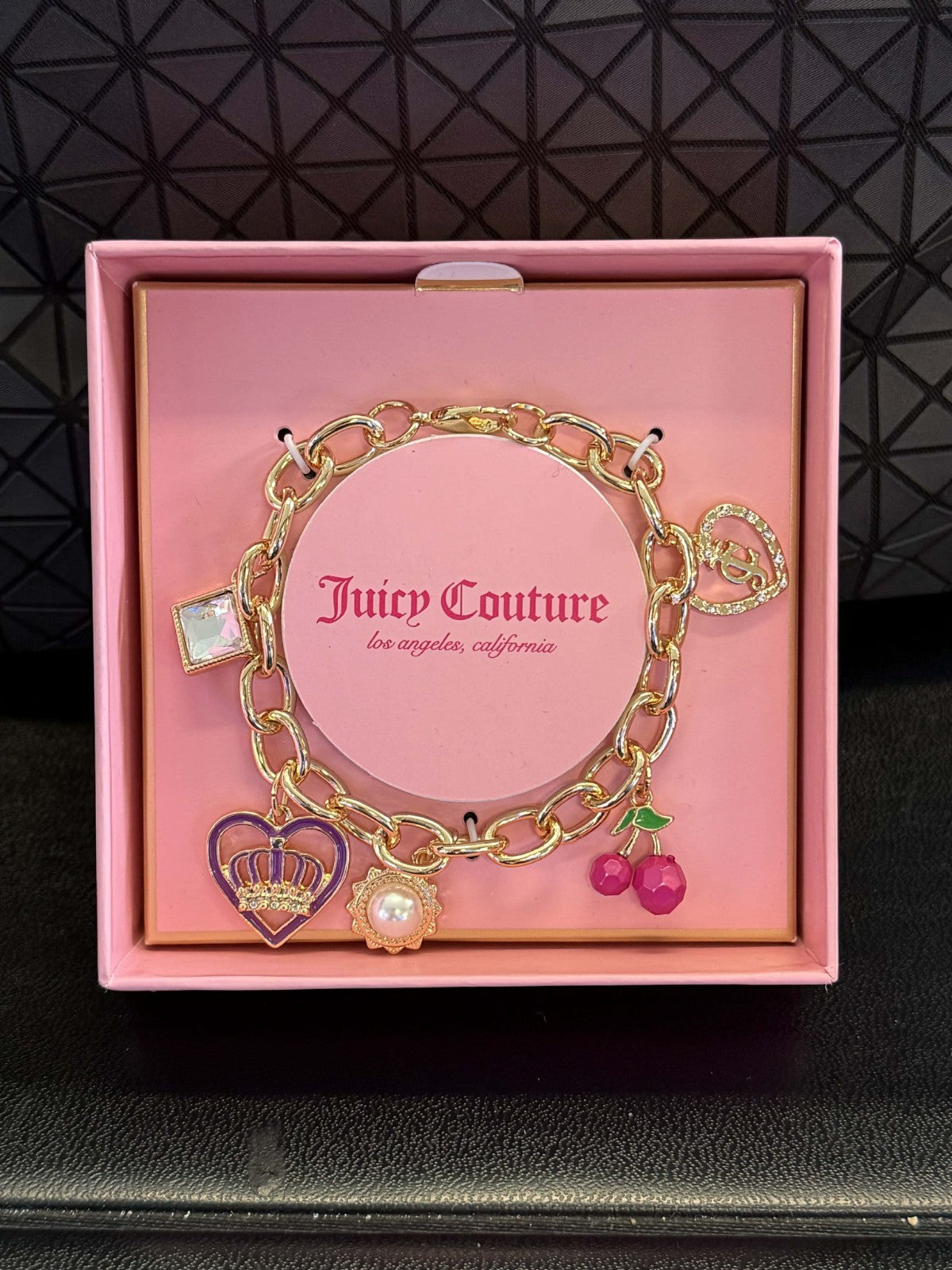 NWT Juicy Couture Womens Fashion Bling Charm Chain Bracelet Crown ️ Y2K Heart 0