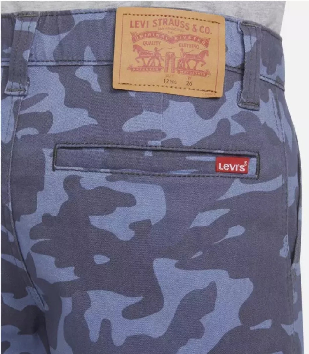 NEW Levi's Youth Boys' Cargo Shorts Blue Camo Size 8 Camouflage Levi2