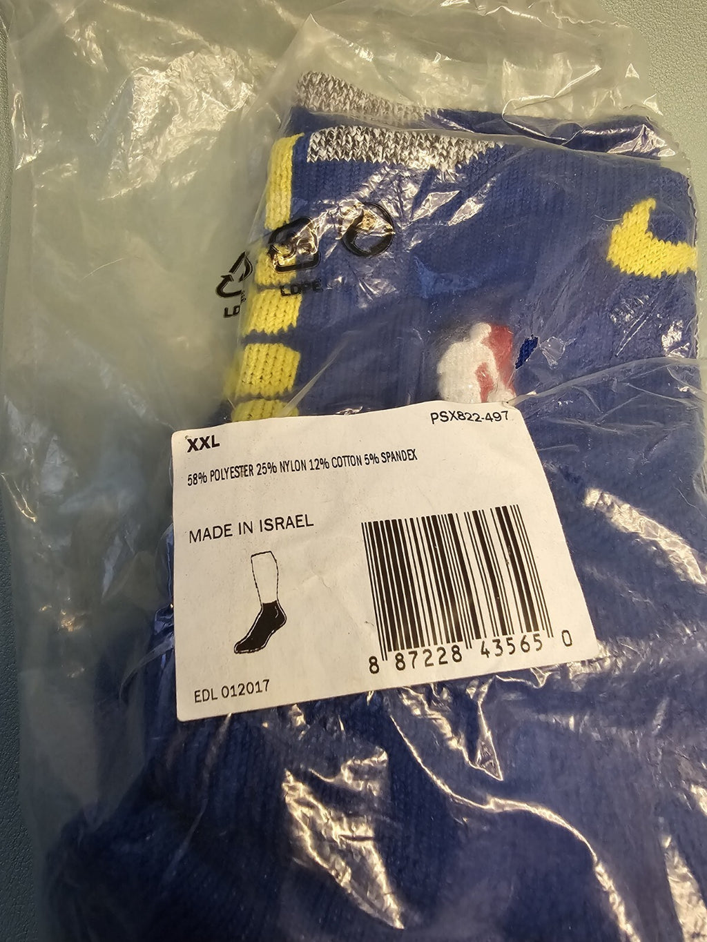 Nike 2XL NBA Authentics Team Issued  Warriors Ankle Socks Blue PSX 822-4971