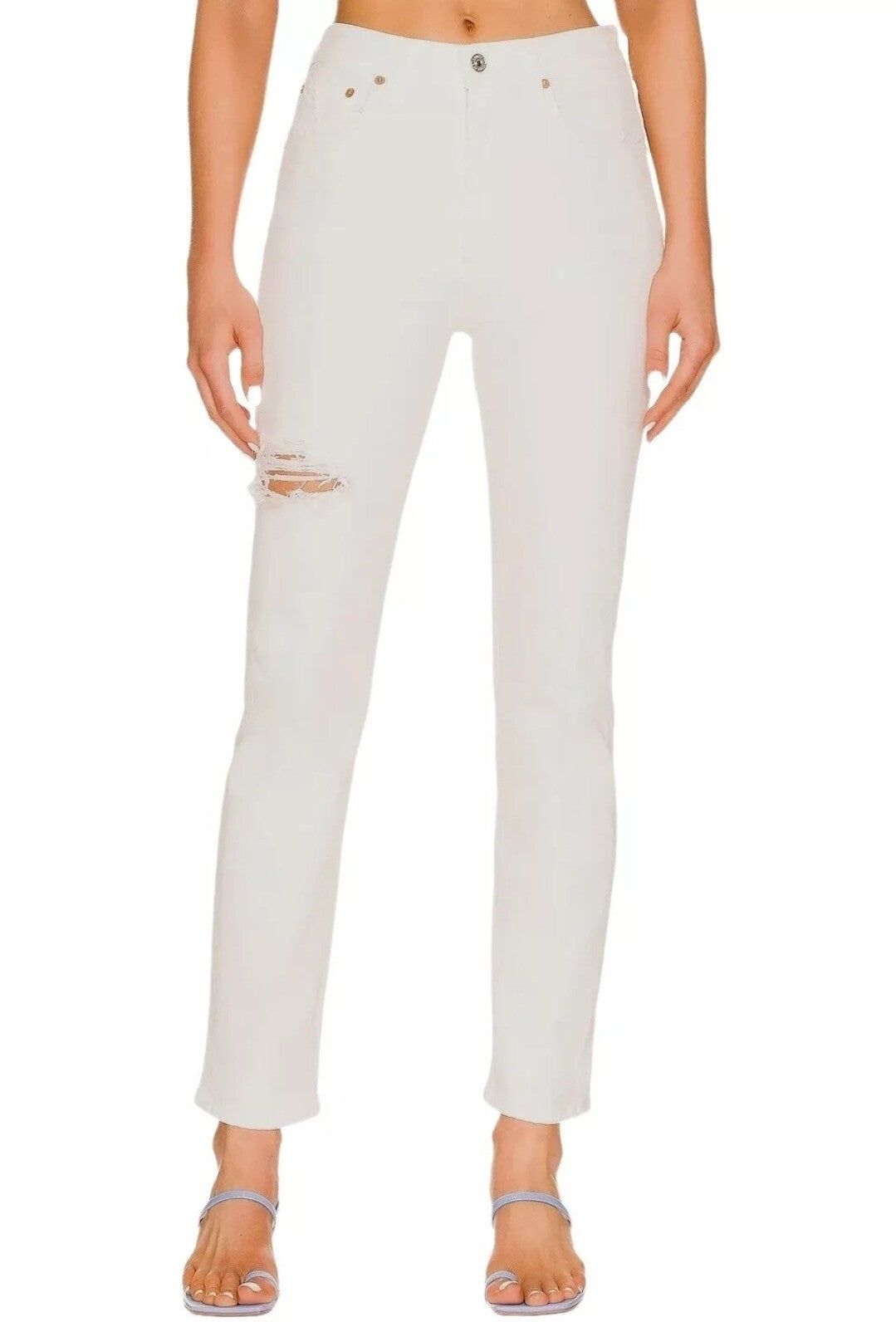$198 Citizens of Humanity Daphne Crop High Rise Stovepipe Jeans Sz 27 Pannacotta0