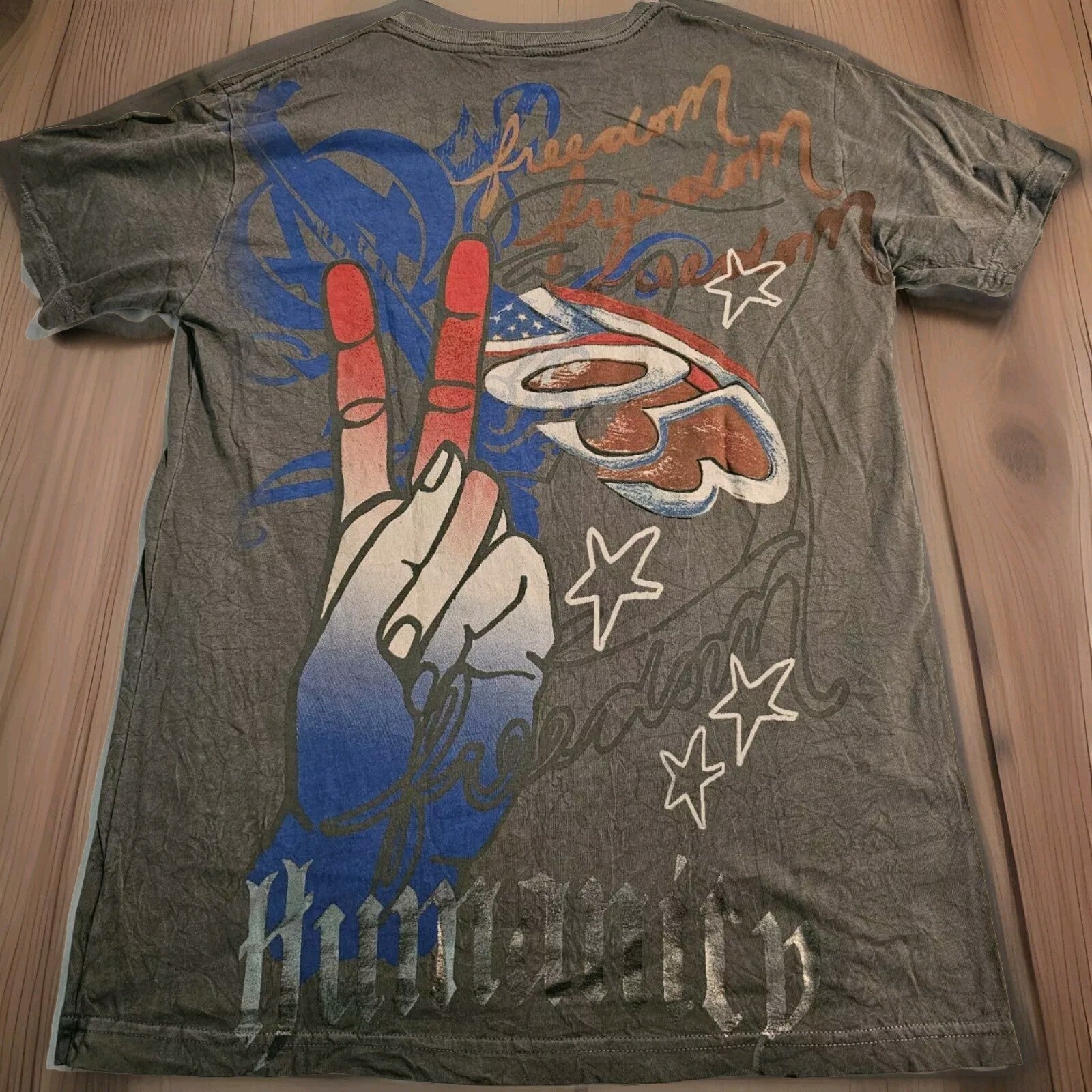 Rare Vintage NWOT Humanity Embellished Freedom Rosa Parks Gray T-Shirt Mens XXL2