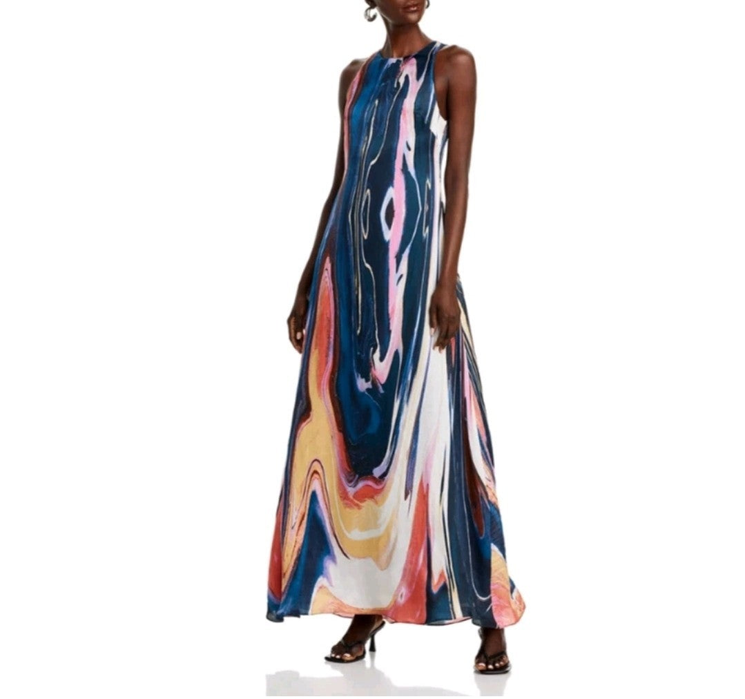 Derek Lam 10 Crosby Inaya Maxi Dress MSRP $650 NWT Marble Multi Size 180