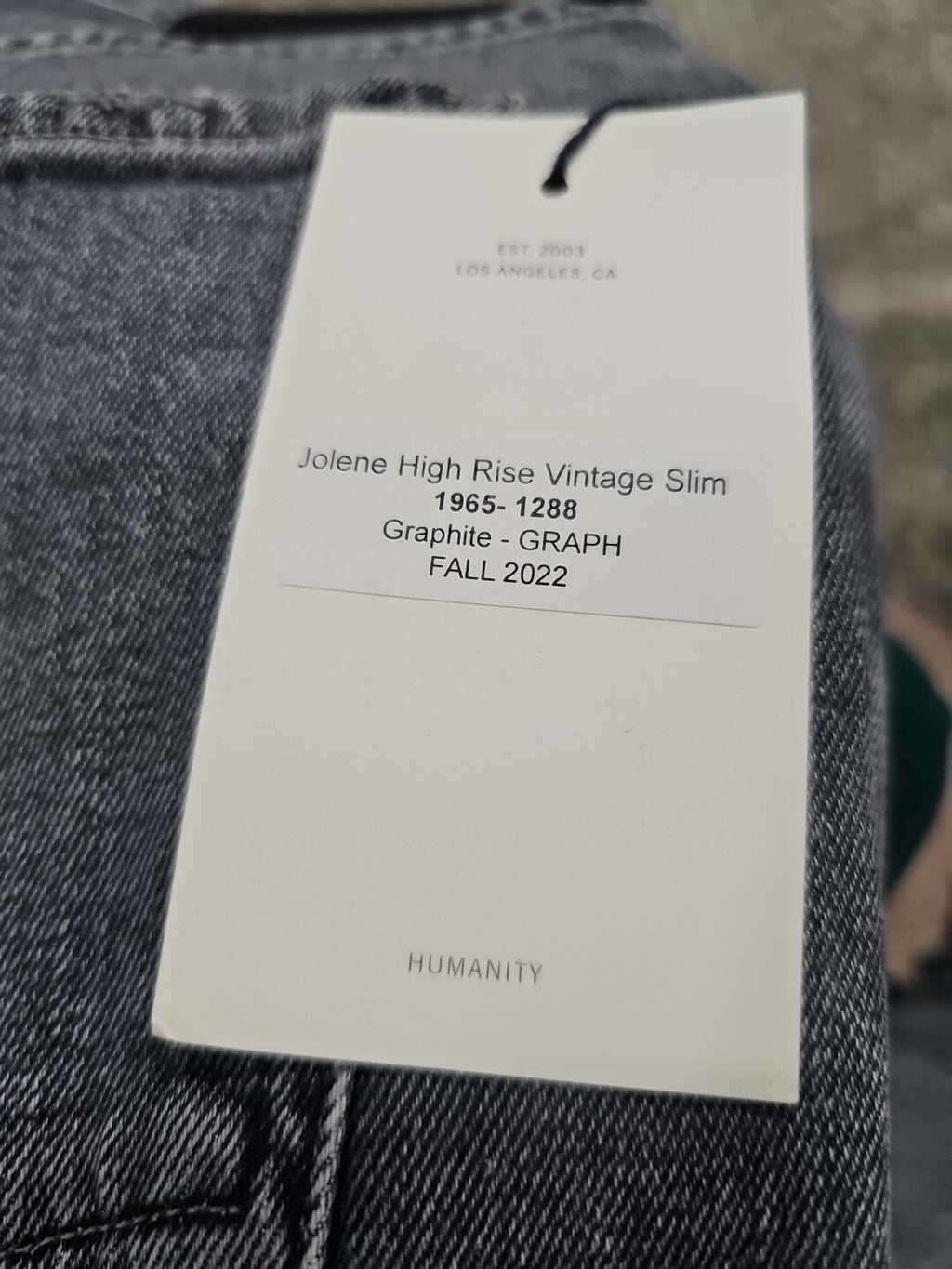 Citizens of Humanity Jolene High Rise Vintage Slim Graphite Sz 27 $218 Black5