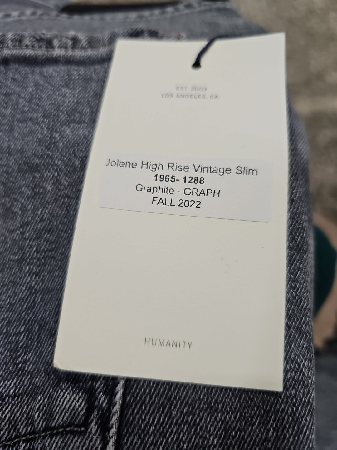 Citizens of Humanity Jolene High Rise Vintage Slim Graphite Sz 27 $218 Black5