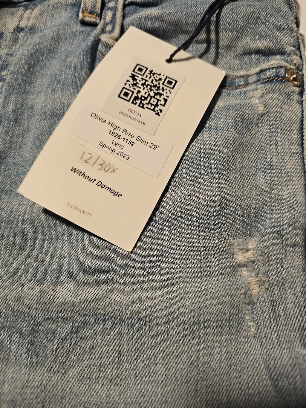 Citizens of Humanity Olivia High Rise Slim 29" Ankle Jeans SAMPLE See Pics Sz 274