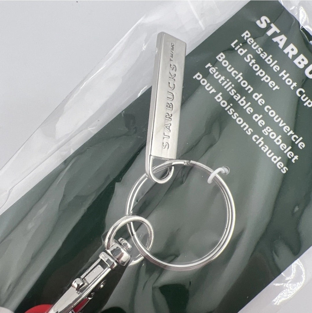 NEW! Starbucks Reusable Hot Cup Lid Stopper 2025 RED CUP Keychain Rare Sold Out3