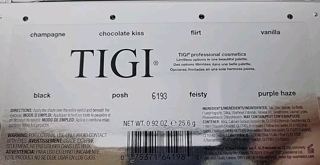 TIGI Professional Cosmetics High Density Eyeshadow Palette With 8 Shade's4