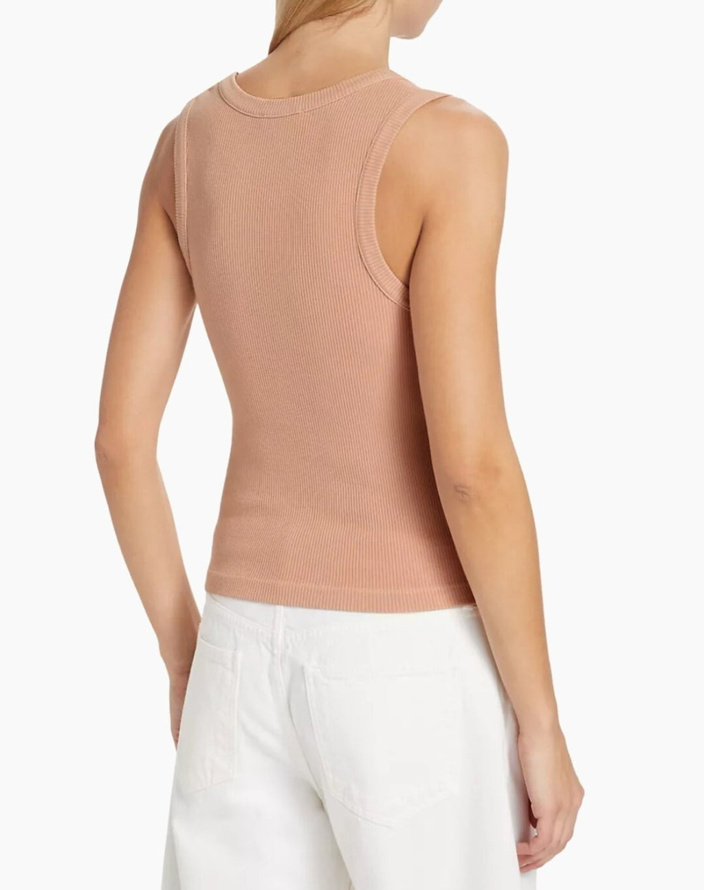 AGOLDE Poppy Scoop Rib Cotton Neck Tank Top Grapefruit NWOT Med $982