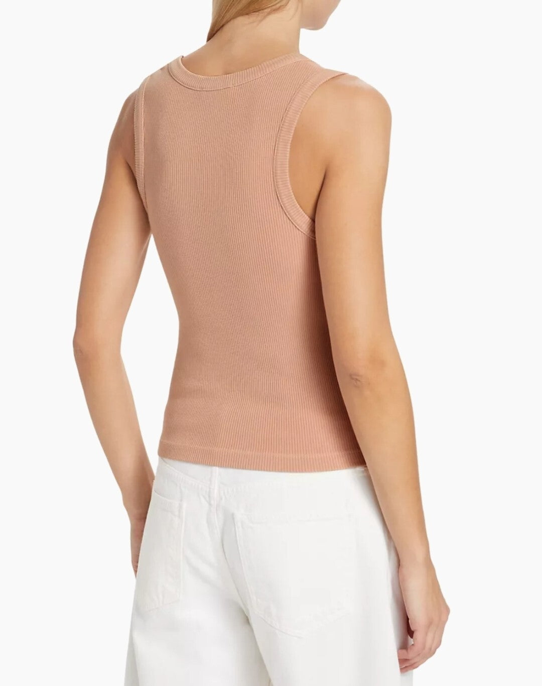 AGOLDE Poppy Scoop Rib Cotton Neck Tank Top Grapefruit NWOT Med $982