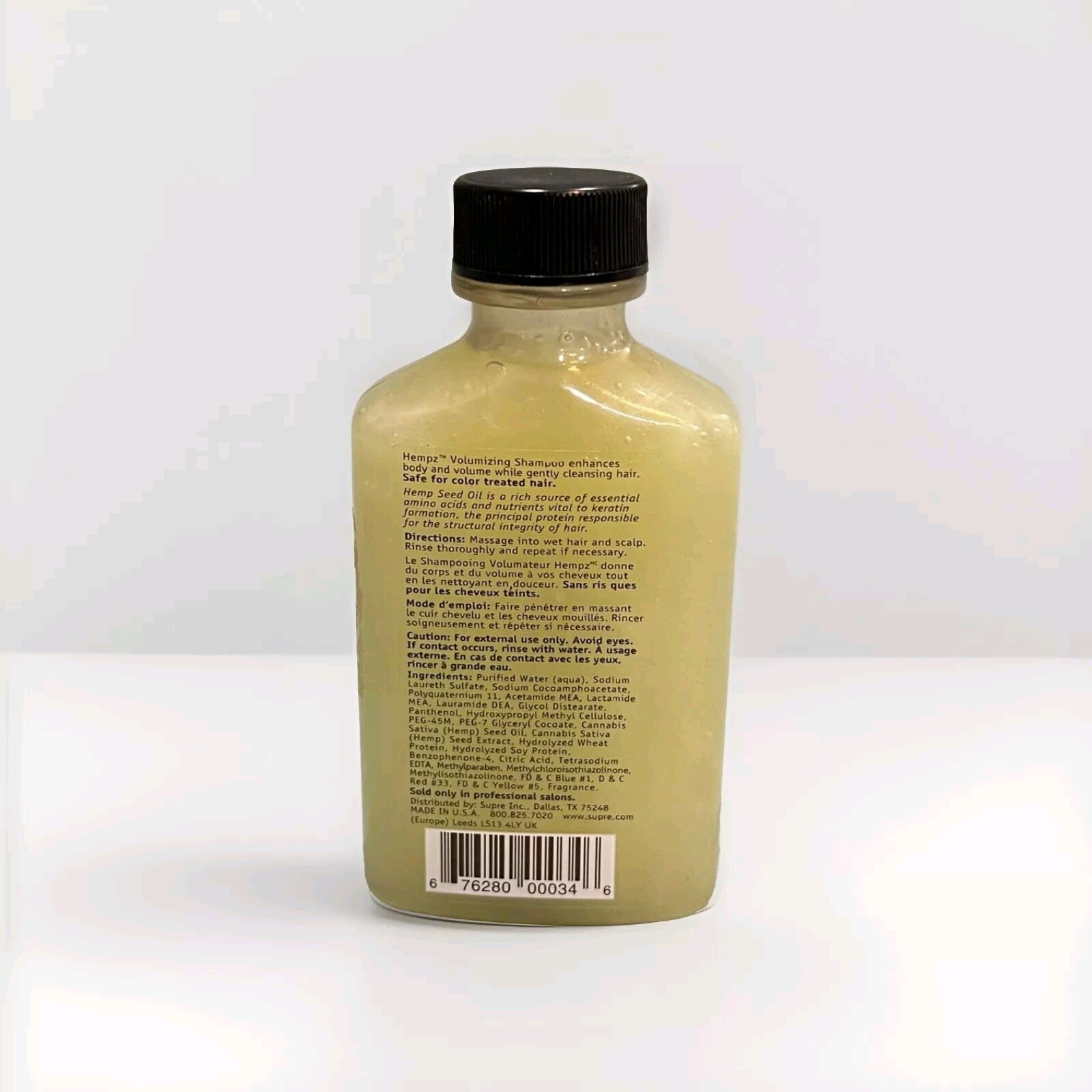 New SUPRE HEMPZ VOLUMIZING SHAMPOO 2.5 oz TRAVEL SIZE BOTTLE 1