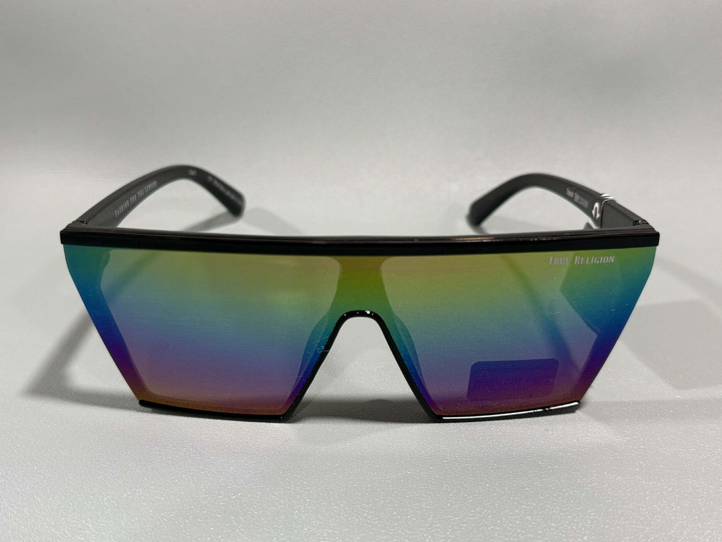 New Original TRUE RELIGION Square Sunglasses Mirrored Black TR579930