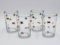 Pottery Barn Colorful Nautical Flag Set of 4 Juice Glasses, Coastal/Boats NEW0