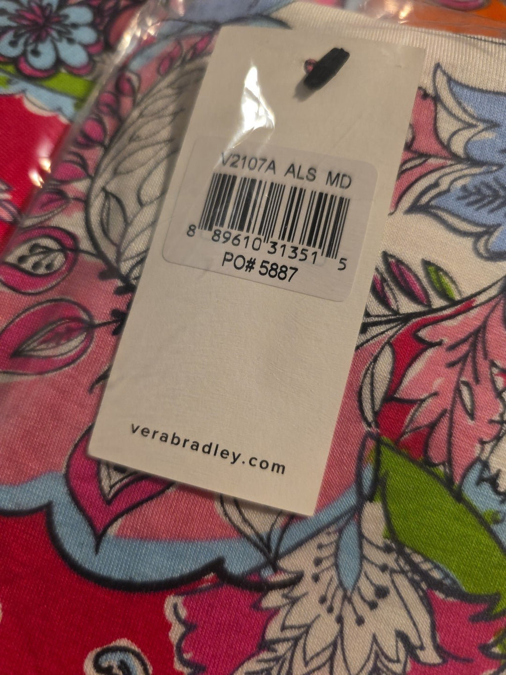 NWT Vera Bradley Pink Swirls Top Bright Paisley Multicolor Discontinued M Medium4