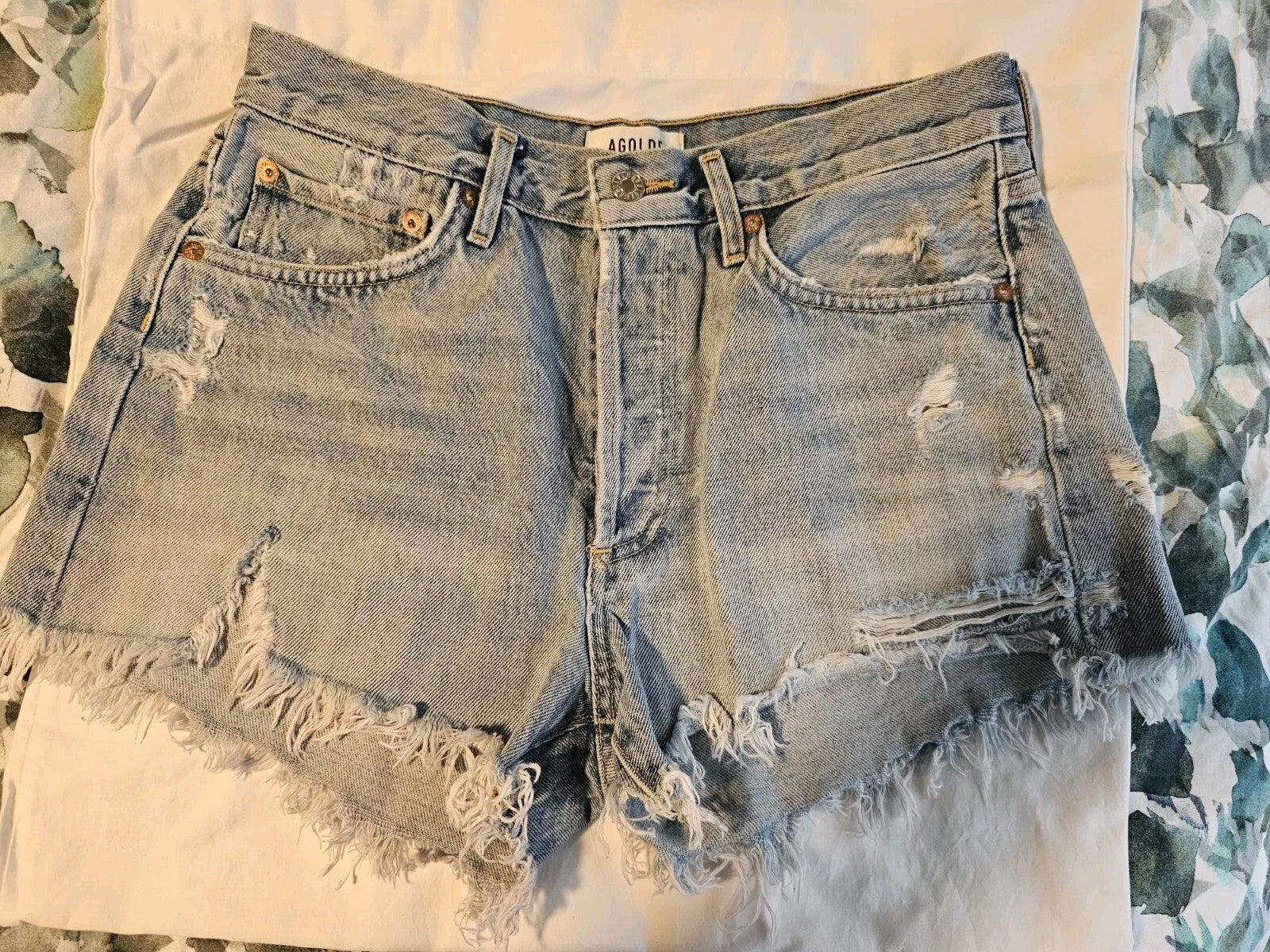 NWOT Agolde 29 Parker Vintage Cut Off High Rise Denim Shorts Blue A026-811 Sz 60