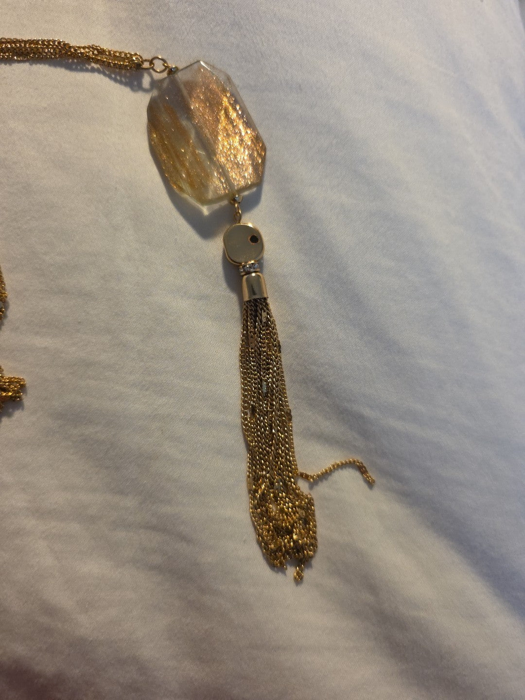 The Limited Gold-Tone Long Pendant Necklace with Fringe Tassel3