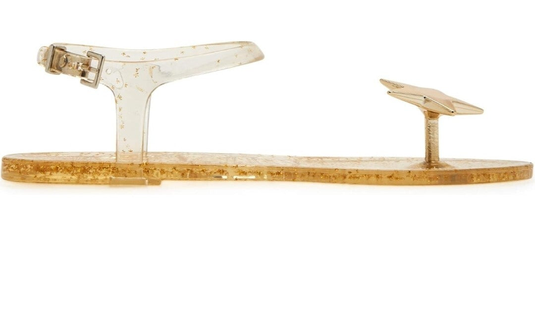 Katy Perry The Geli Gold Star Jelly Ankle Strap Sandals Thongs Women’s Size US 87