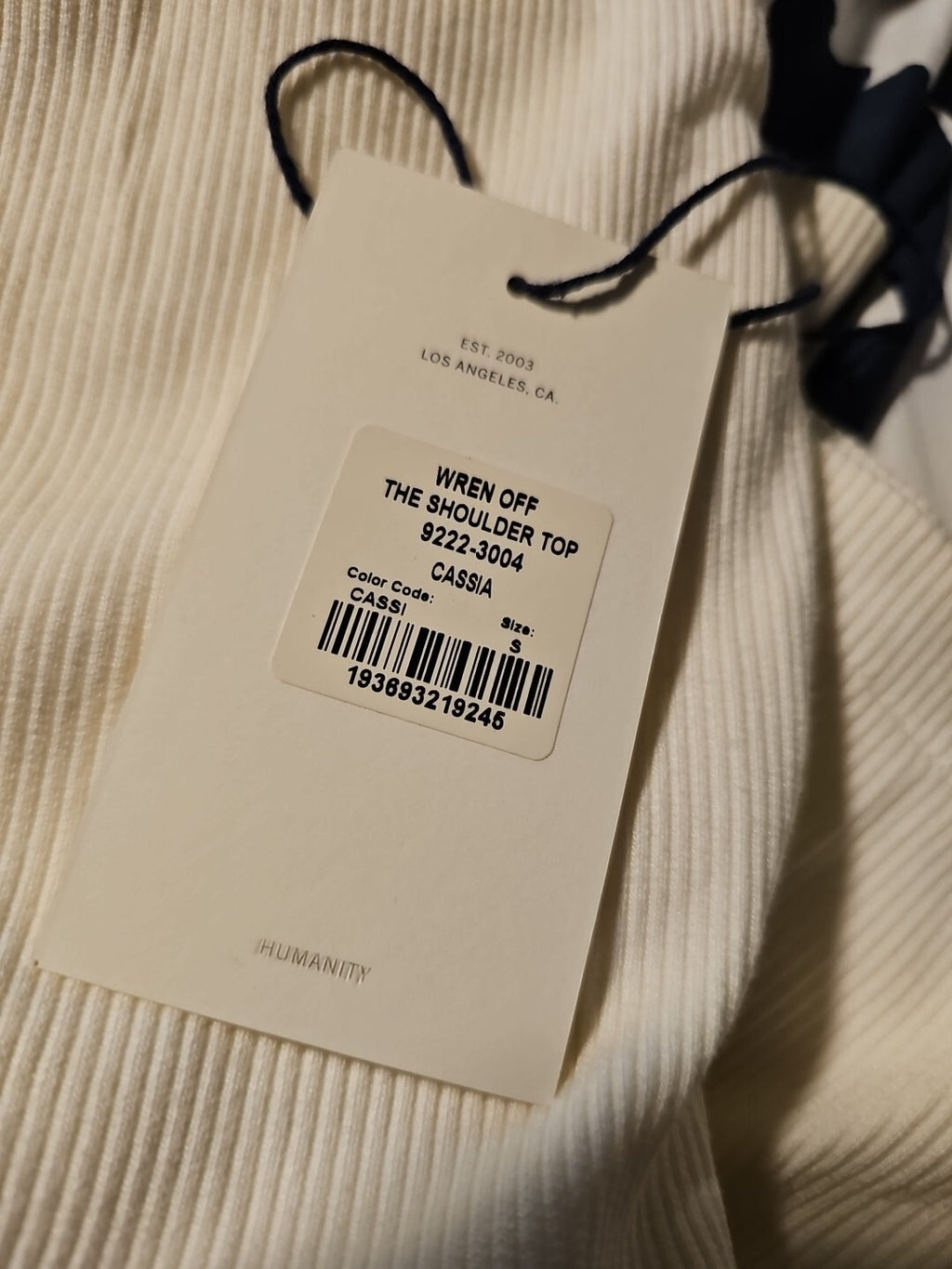NWT Citizens of Humanity Wren Off The Shoulder Top Cream Cassia Anthropologie Sm1