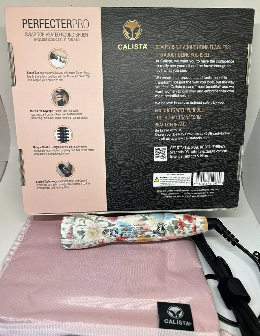 Calista Perfecter Pro Swap Top Heated Round Brush Style .75" 1" 1.5" Silk Floral2