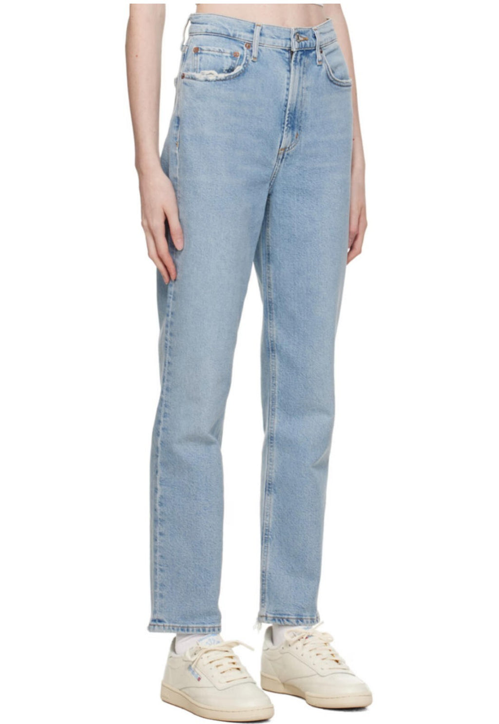 AGOLDE Stovepipe High-Rise Straight Jeans light blue Sz 27 1