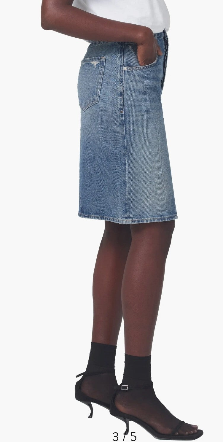 COH Citizens Of Humanity Lacy Skirt in Currant 100% Cotton Denim Sz 27 NWT $1792