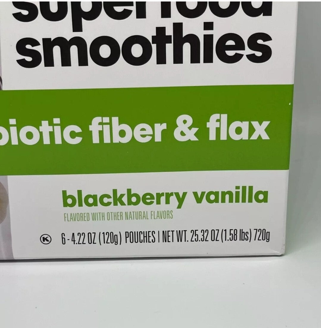 Noka Blackberry Vanilla Superfood Smoothie Pouches, Vegan, 4.22oz, 6 Pk.1