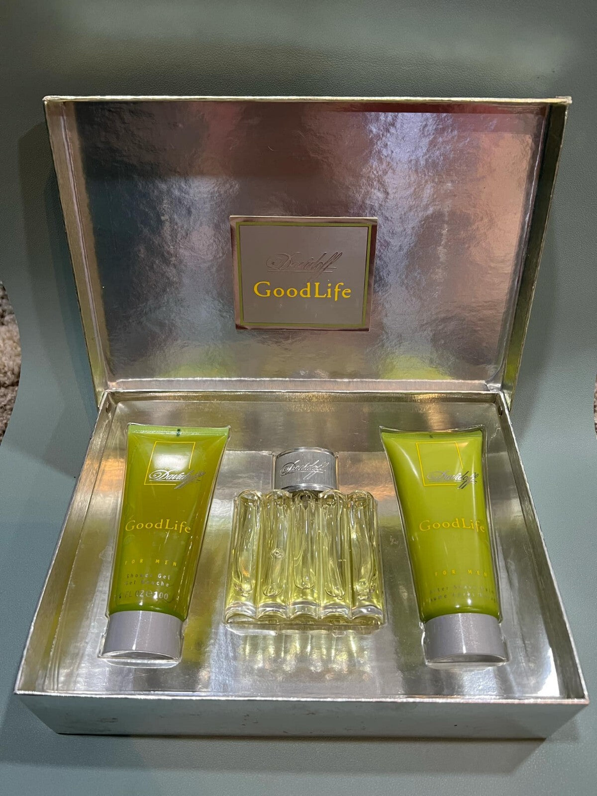 GOODLIFE BY DAVIDOFF EDT 75 ML 2.5oz SHAVE GEL AFTERSHAVE 100 ML 3 PCS GIFT SET0