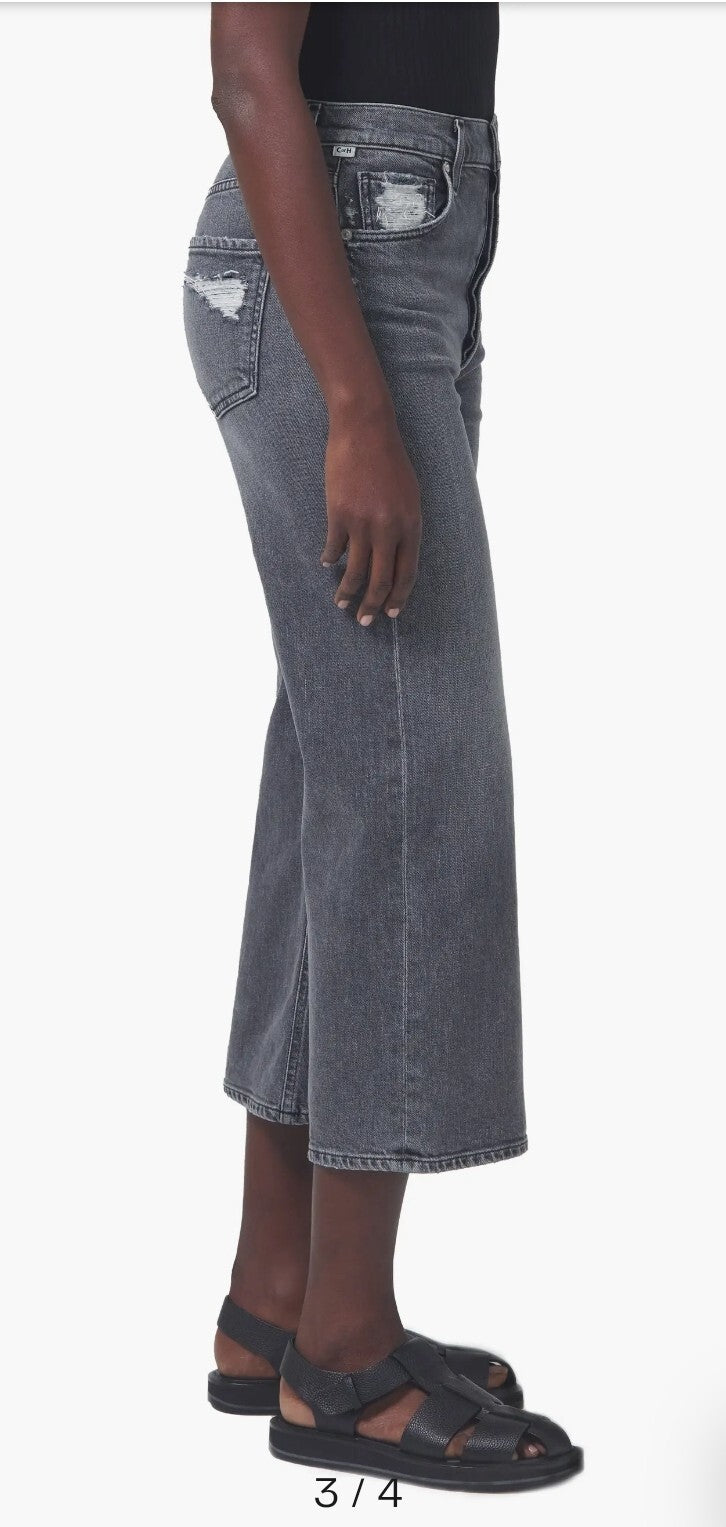 NWOT Citizens of Humanity Sacha High Rise Wide Leg Crop Jeans Denim Sz 27 2